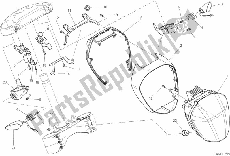 Alle onderdelen voor de Koplamp van de Ducati Diavel Xdiavel S 1260 2016